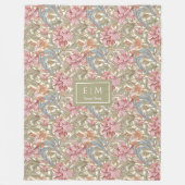 美しいモリススタイルパーソナライズされたフローラ フリースブランケット (正面)