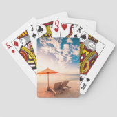 美しいモルディブのビーチの日没 トランプ (裏面)