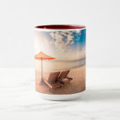 美しいモルディブのビーチの日没 マグカップ (中央)