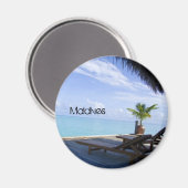 美しいモルディブビーチ磁石 マグネット (正面/裏面)
