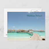 美しいモルディブ諸島、ターコイズ海 ポストカード (正面/裏面)