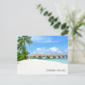 美しいモルディブ諸島,バンガロー,海,手のひら ポストカード (スタンド正面)