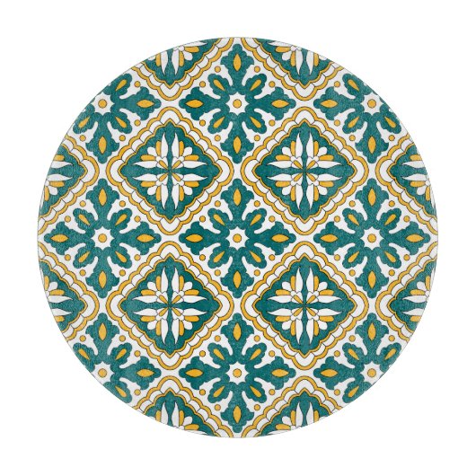 💛💚美しいモロッコのタイル カッティングボード (正面)