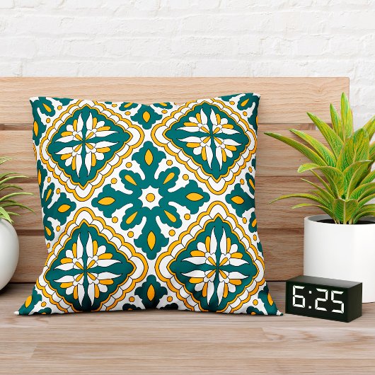 💛💚美しいモロッコのタイル クッション