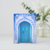 美しいモロッコチェフーエンブルーメディナドア ポストカード (スタンド正面)