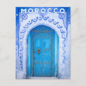 美しいモロッコチェフーエンブルーメディナドア ポストカード (正面)