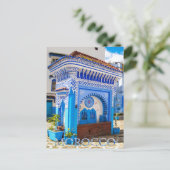 美しいモロッコチェフーエンブルーメディナ ポストカード (スタンド正面)