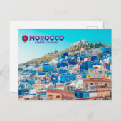 美しいモロッコノースメディナブルーシティ ポストカード (正面/裏面)