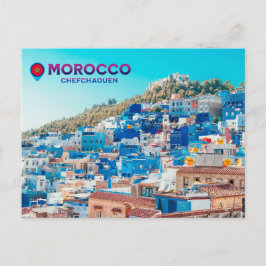 美しいモロッコノースメディナブルーシティ ポストカード