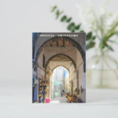 美しいモロッコブルーオールドシティサミナリー ポストカード (スタンド正面)