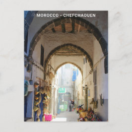 美しいモロッコブルーオールドシティサミナリー ポストカード