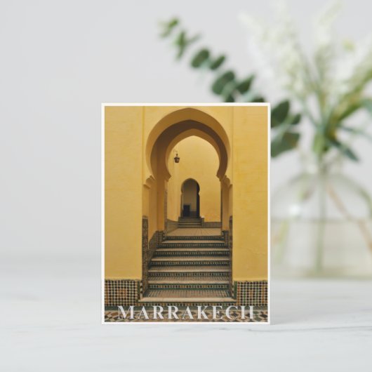 美しいモロッコマラケチメディナ建築 ポストカード (スタンド正面)