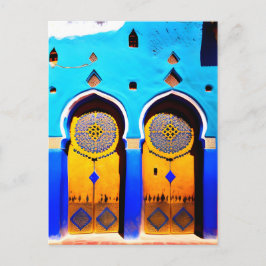 美しいモロッコメディナドアアーキテクチャ ポストカード