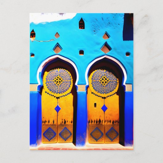 美しいモロッコメディナドアアーキテクチャ ポストカード (正面)
