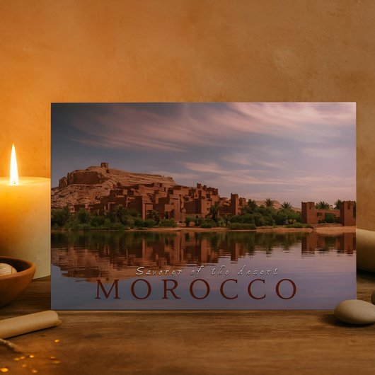 美しいモロッコ砂漠建築アイトベンハドゥ ポストカード