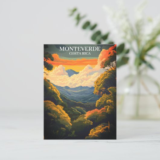 美しいモンテベルデクラウドフォレストコスタリカ ポストカード (スタンド正面)