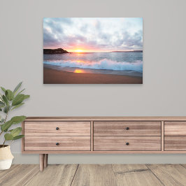 美しいモントレーカリフォルニア海波サンセット メタルプリント