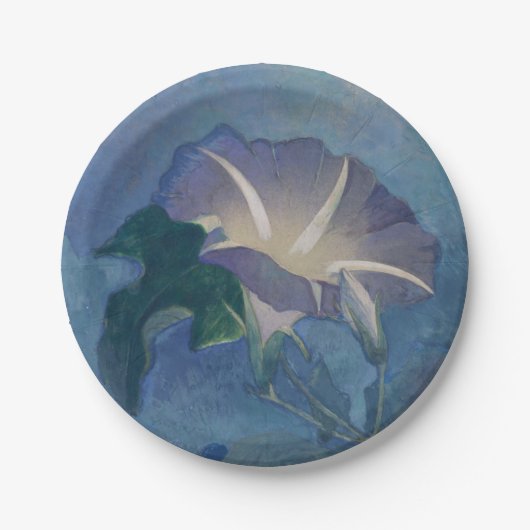 美しいモーニンググローリーの紙皿 ペーパープレート (正面)