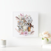 美しいヤギ |水色ヤギGetYerGoat™ スクエア壁時計 (ホーム)