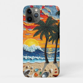 美しいヤシの木のビーチシーン   iPhone 11 PROケース