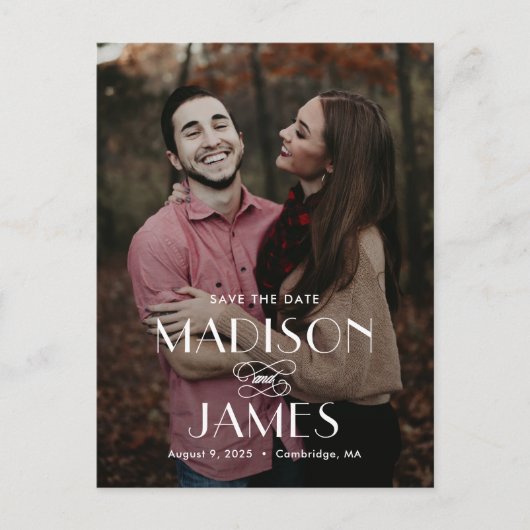 美しいユニオンモダン日付はがきを保存 ポストカード (正面)