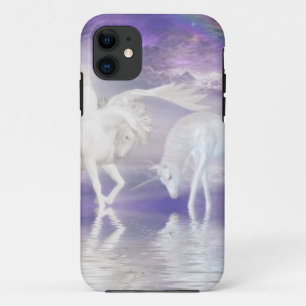 美しいユニコーンおよびペガソスのファンタジー iPhone 11 ケース