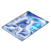 美しいユニコーンと子猫のウィンターファンタジー ノートブック (左側)