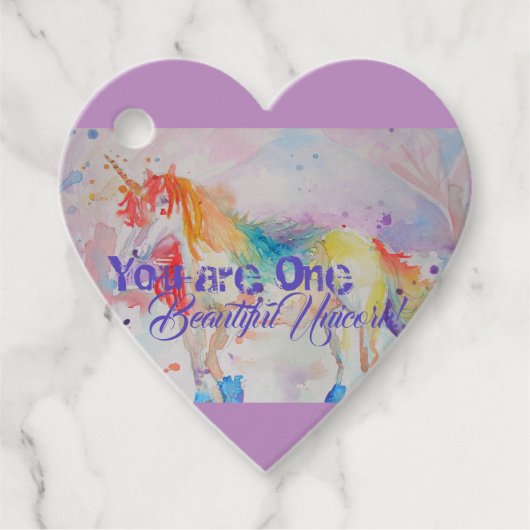 美しいユニコーンの女の子ピンクのユニコーン フェイバータグ (正面)