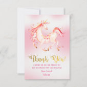 美しいユニコーンの感謝カード 招待状 (正面)