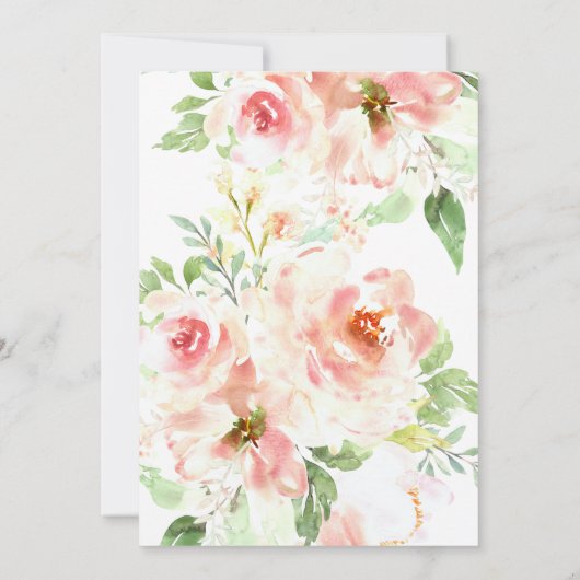 美しいユニコーンの水の色の花ベビーシャワー 招待状 (裏面)