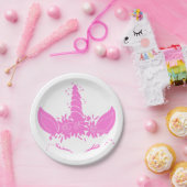 美しいユニコーンの頭 – 背景色を選択 ペーパープレート (パーティー)