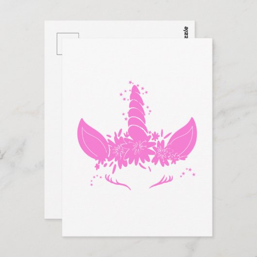 美しいユニコーンの頭 – 背景色を選択 ポストカード (正面/裏面)