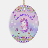 美しいユニコーンパーソナライズされたオーナメント セラミックオーナメント (右)