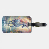 美しいユニコーン名前をカスタムするテンプレート ラゲッジタグ (裏面横)