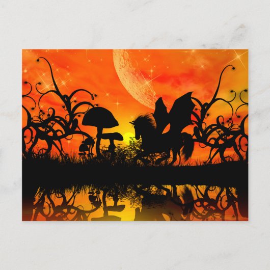 美しいユニコーン ポストカード (正面)