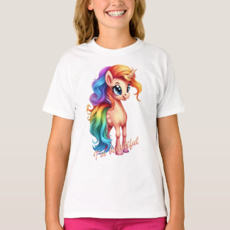 美しいユニコーンTシャツfor Girls Tシャツ