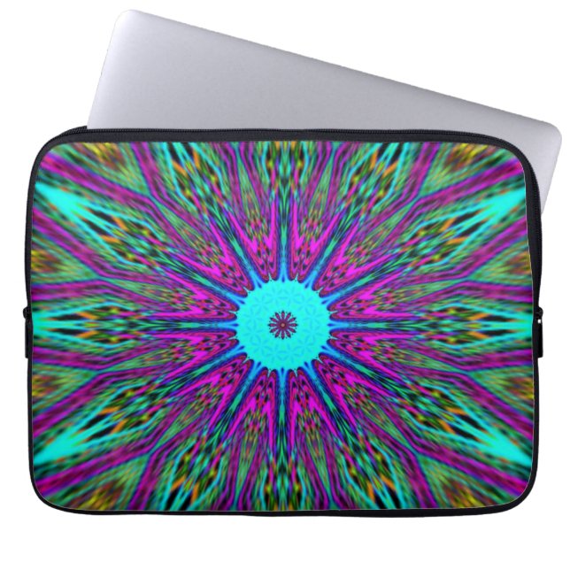 美しいユニークマンダラデザイン ラップトップスリーブ (正面)