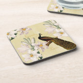 美しいユリの孔雀 コースター (左側)