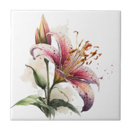 美しいユリヴィンテージ植物陶磁器タイル タイル