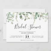 美しいユーカリ植栽ブライダルシャワー 招待状 (正面)