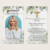 美しいユーカリ記念葬式ブックマーク (正面&裏面)