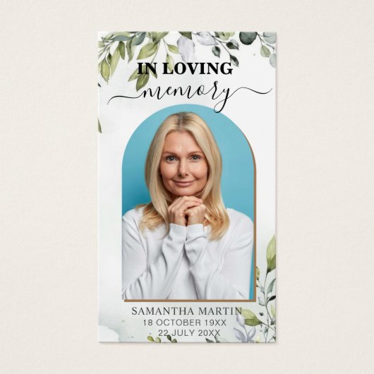 美しいユーカリ記念葬式ブックマーク (正面)