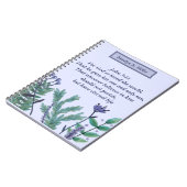 美しいヨハネ3:16かわいらしフローラ引用文 ノートブック (左側)