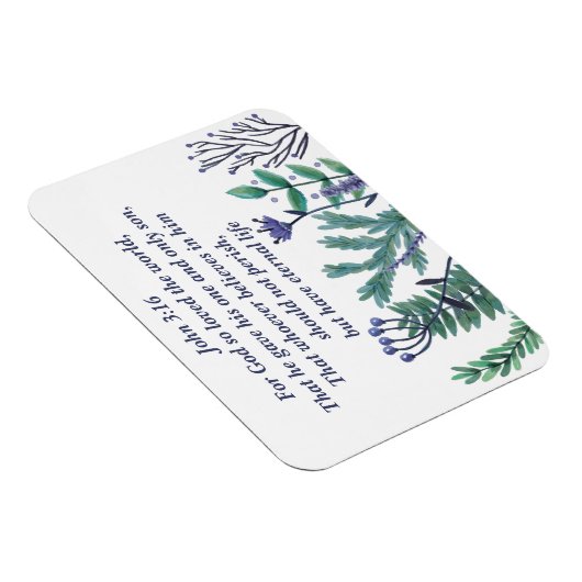 美しいヨハネ3:16かわいらしフローラ引用文 マグネット (右側)