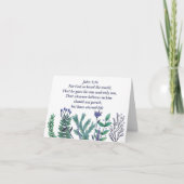 美しいヨハネ3:16キリスト教の聖書聖句フローラ シーズンカード (正面)