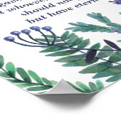 美しいヨハネ3:16クリスチャン感動的フローラ ポスター (角)