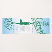 美しいヨーガ行者の木の姿勢のVrksasanaのシルエットの根 ヨガマット (裏面(横))