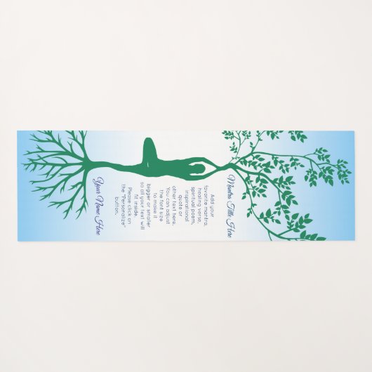 美しいヨーガ行者の木の姿勢のVrksasanaのシルエットの根 ヨガマット (裏面(横))