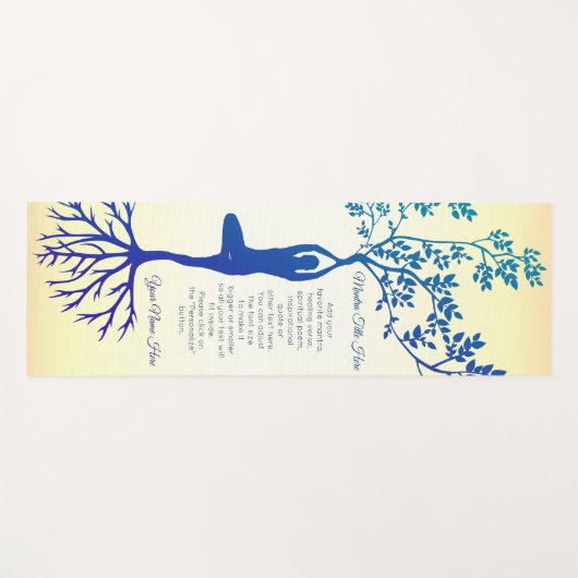 美しいヨーガ行者の木の姿勢のVrksasanaのシルエットの根 ヨガマット (正面(横))