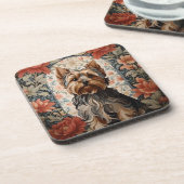 美しいヨークシャーテリア | Yorkshire Terrierポートレート コースター (左側)